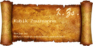 Kubik Zsuzsanna névjegykártya